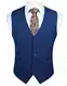 HISDERN Herren formale Hochzeitsfeier Business Light Navy Blue Weste Baumwolle einfarbig Weste