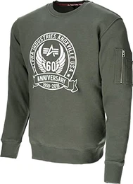 Herren Anniversary Sweater Sweatshirt, Dunkles Olivgrün, M