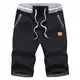 Tansozer Kurze Hosen Herren Shorts Herren Sommer Chino Gummizug Schwarz L