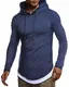 Leif Nelson Herren Kapuzenpullover Slim Fit Baumwolle-Anteil Moderner weißer Herren Hoodie-Sweatshirt-Pulli Langarm Herren schwarzer Pullover-Shirt mit Kapuze LN8155 D. Blau Medium