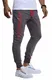 Leif Nelson Herren Trainingshose Sporthose Slim Fit Männer Fitnesshose Jogginghose Lange Fitness-Hose für Sport Training Bodybuilding Jungen Sweatpants Jogging LN8295; M; Anthrazit-Rot
