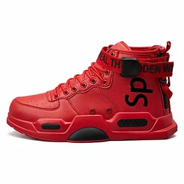 XIDISO Unisex-Erwachsene Freestyle Hohe Sneakers Herren Mode Turnschuhe Freizeitschuhe Sportschuhe,43 EU,Rot 1