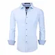 Alex Vando Herrenhemd, knitterfrei, normale Passform, Stretch, Viskose, Bambus, Button-Down-Shirt, Blau, Mittel