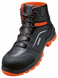 2 Xenova Arbeitsstiefel - Sicherheitsstiefel S3 SRC ESD - Orange-Schwarz, Größe:43