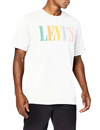 Levi''''s Herren Relaxed Graphic Tee T-Shirt, White (90''''s Serif Logo D3 White 0038), Medium