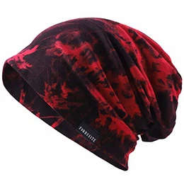 Herren Slouch Hollow Mütze Thin Sommer Cap Strickmützen Beanie Skullcap (Tinte-Rotwein)