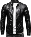 Crone Vego Herren Eco-Lederjacke Cleane Leichte Basic Jacke Vegan Krokodil glänzend