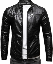 Crone Vego Herren Eco-Lederjacke Cleane Leichte Basic Jacke Vegan Krokodil glänzend