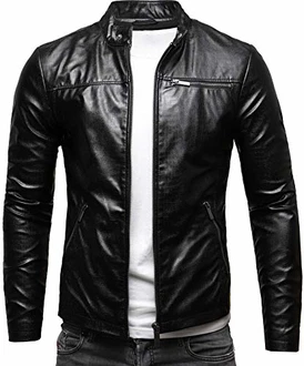 Crone Vego Herren Eco-Lederjacke Cleane Leichte Basic Jacke Vegan Krokodil glänzend