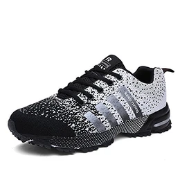 SOLLOMENSI Sportschuhe Herren Damen Laufschuh Retwin Turnschuhe Joggingschuhe Freizeitschuhe Sneakers Outdoor Schuhe Straßenlaufschuhe Traillaufschuhe 43 EU A1 Grau