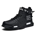 XIDISO Herren Mode Turnschuhe Freestyle Hohe Sneakers Schwarz