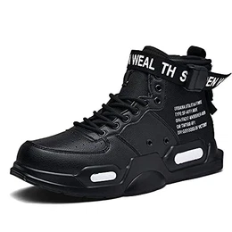 XIDISO Unisex-Erwachsene Freestyle Hohe Sneakers Herren Mode Turnschuhe Freizeitschuhe Sportschuhe,43 EU,Schwarz 1