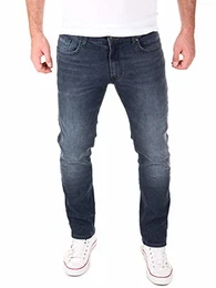 Jeans Herren Akon Slim - Jeans Hosen für Männer - dunkel Blaue Denim Stretch Hose Jeanshose Regular, Blau (Outer Space 194009), W32/L32