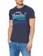Superdry Herren VL FADE Store Tee T-Shirt, Blau (Princedom Blue Marl BCY), Medium
