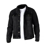 NOROZE Herren Denim Trucker Jacke Noir