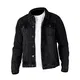 NOROZE Trucker-Jacke aus gewaschenem Denim für Herren (Schwarzer Knopf, M)