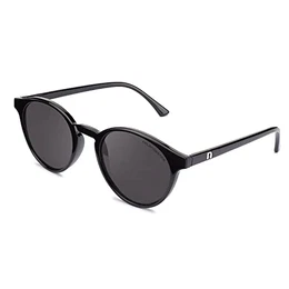 - Sonnenbrille Round 12 Black - Schwarze HD Nylon Gläser und Schwarzer Rahmen aus PC - Sonnenbrille für Männer und Damen - Mit Smart Vision Technology - Bessere Sicht, Geringere Blendung