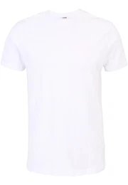 Basic Tee T-Shirt für Herren, Weiß/Weiß/Weiß/Schwarz/Schwarz/Grau, M, 6er-Pack