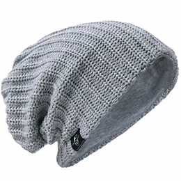 Herren Slouchy Mütze Strickmützen Rasta Skull Cap Sommer Winter Sackmütze (Gerippt Blass)