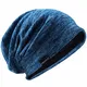 VECRY Herren Lässige Mütze Strickmütze Schädeldecke Lange Gefütterte Winter Sommer Hüte, M, Blau