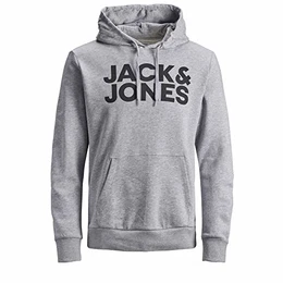 Herren Hoodie Kapuzensweatshirt JJ Ecorp Logo Sweat Hood, Farbe:Grau, Artikel:- Light Grey Melange, Größe:M