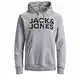 JACK & JONES Herren Hoodie Kapuzensweatshirt JJ Ecorp Logo Sweat Hood, Farbe:Grau, Artikel:- Light Grey Melange, Größe:M
