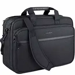 18 Laptop Tasche Laptop Aktentasche Passt bis zu 17,3’’ Laptop Erweiterbare Wasserdichte Umhängetasche Computer Tasche mit RFID-Taschen für Reisen/Business/Schule/Männer/Frauen-Schwarz MEHRWEG
