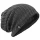 VECRY Herren Slouchy Mütze Strickmützen Rasta Skull Cap Sommer Winter Sackmütze , M, Gerippt Grau