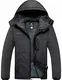 GEMYSE wasserdichte Skijacke für Herren Winddichte Fleece Outdoor-Winterjacke mit Kapuze (Graphitgrau,M)