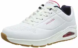 Herren Uno Stand On Air Sneaker, White Durabuck Navy Red Trim, 41 EU