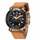 LIGE Uhren für Männer Mode Military Wasserdicht Sport Analog Quarzuhr Geschäft Braun Leder Chronograph Large Dial Armbanduhr