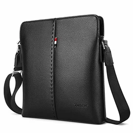 YumSur Umhängetasche Klein Herren Schwarz Schultertasche Urlaub Schultasche Reise Herrentaschen Messenger Bag