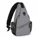 MOSISO Mini Sling Bag Sling Rucksack, Klein Brusttasche Crossbody Bag Wandern Daypack Reisen Outdoor Freizeit Sporttasche One Shoulder Tasche für Herren & Damen, Grau