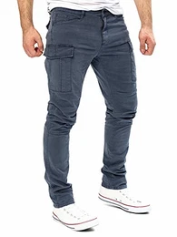 Jayden - Freizeithosen für Männer - Herren Cargo Hosen Slim Fit - Baumwoll Cargohosen, Grau (Turbulence 194215), W32/L32
