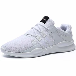 BAOLESME Herren Sportschuhe Atmungsaktiv Gym Laufschuhe Leichtgewicht Turnschuhe Freizeit Outdoor Sneaker, 02 Weiß, 43 EU