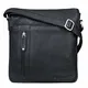 STILORD ''''Brady'''' Messenger Bag Leder Schwarz klein Umhängetasche Schultertasche für iPad 10,1 Zoll Tabletttasche Echtes Leder