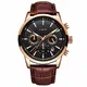 LIGE Uhren Herren Chronograph Sport Wasserdichter Analoger Quarz Edelstahl Lederuhr Klassische Business Casual Schwarzem Zifferblatt Armbanduhr
