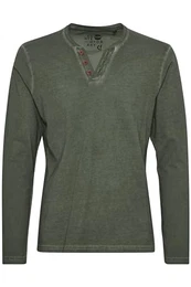 SDTinox Herren Longsleeve Langarmshirt Shirt mit V-Ausschnitt 100% Baumwolle Regular fit, Größe:M, Farbe:Climb Ivy (3785)