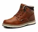 AX BOXING Winterschuhe Herren Schneestiefel Winter Warm Gefüttert Winterstiefel Boots Arbeitsschuhe Schneestiefel Arbeitsstiefel Stiefel Trekkingschuhe Wanderschuhe Herren (43EU, A9056-Braun)
