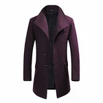 YOUTHUP Herren Mantel Slim Fit Winter Wollmantel Dicker Langer Übergangsmantel 