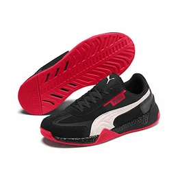 Ferrari Speed HYBRID LS Herren Sneaker Blk-Pstl Prchmnt-Rosso Corsa UK 9_Adults_FR 43