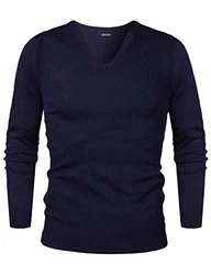 Sykooria Herren Strickpullover Feinstrick Blau