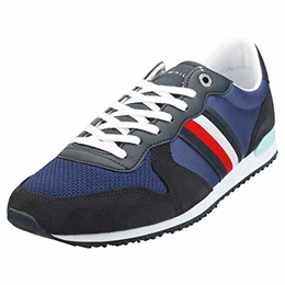 Herren Iconic Material Mix Runner Sneaker, Blau (Blue Ink C7h), 43 EU