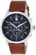 Tommy Hilfiger Herren Multifunktions-Quarzuhr mit 44 mm - Marineblaues Zifferblatt, Heller Braun Lederarmband, 3 Unterzifferblätter, Wasserfest bis 5ATM - 1791629