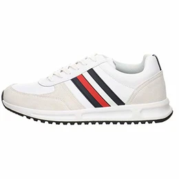 Herren MODERN Corporate Leather Runner Sneaker, Weiß (White Ybs), 43 EU