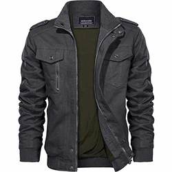 KEFITEVD Herren Jacke Militärische Taktische Jacke Grau