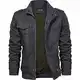 KEFITEVD Jacke Herren Übergangsjacke Militär Kleidung Herbstjacke Arbeitsjacke Männer Pilotenjacke Outdoorjacke Armee Jacke Frühling Windbreaker Grau M