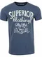 riverso Herren T-Shirt RIVLeon Rundhals O-Neck Kurzarm Tee Shirt Print Regular Fit 100% Baumwolle Grün Blau Weiß Grau Rot Orange S M L XL 2XL 3XL 4XL 5XL, Größe:M, Farbe:Blau (BJD)