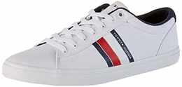 Herren Essential Stripes Detail Sneaker, Weiß (White Ybs), 40 EU