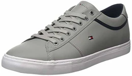 Herren Essential Leather Sneaker, Grau (Antique Silver PRT), 43 EU